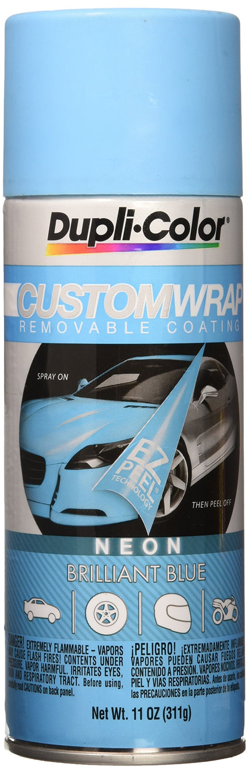 Custom Wrap Dupli-Color ECWRC8630 Neon Removable Automotive Paint - Brilliant Blue Spray Paint - 11 oz. Aerosol Can