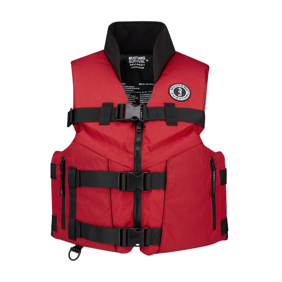 Accel 100 Mustang Survival Fishing Foam Vest for Adults - XXXLarge Red-Black