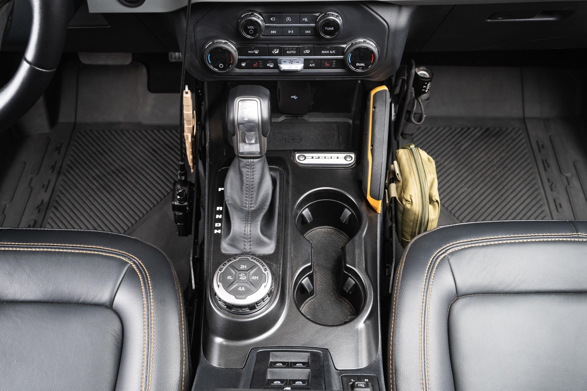 Center Console Molle Panels by DV8 for 2021-2025 Ford Bronco | Quick Access Gear & Accessories Mounts | Durable Steel Construction | Black Powder Coat Finish | Included Driver & Passenger Side Panels