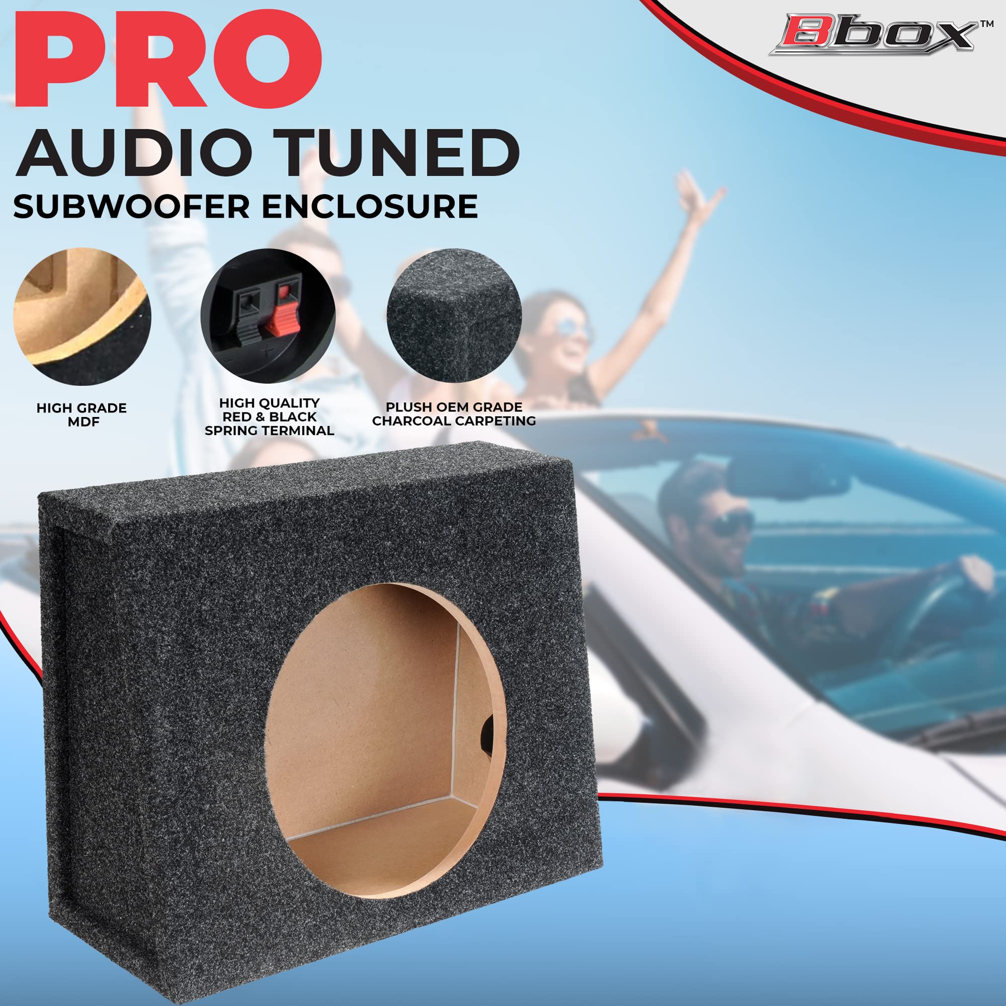 Single 10 in Truck Enclosure Sealed Subwoofer Enclosure Precision CNC-Cut, Premium MDF Construction. Proudly USA Made.