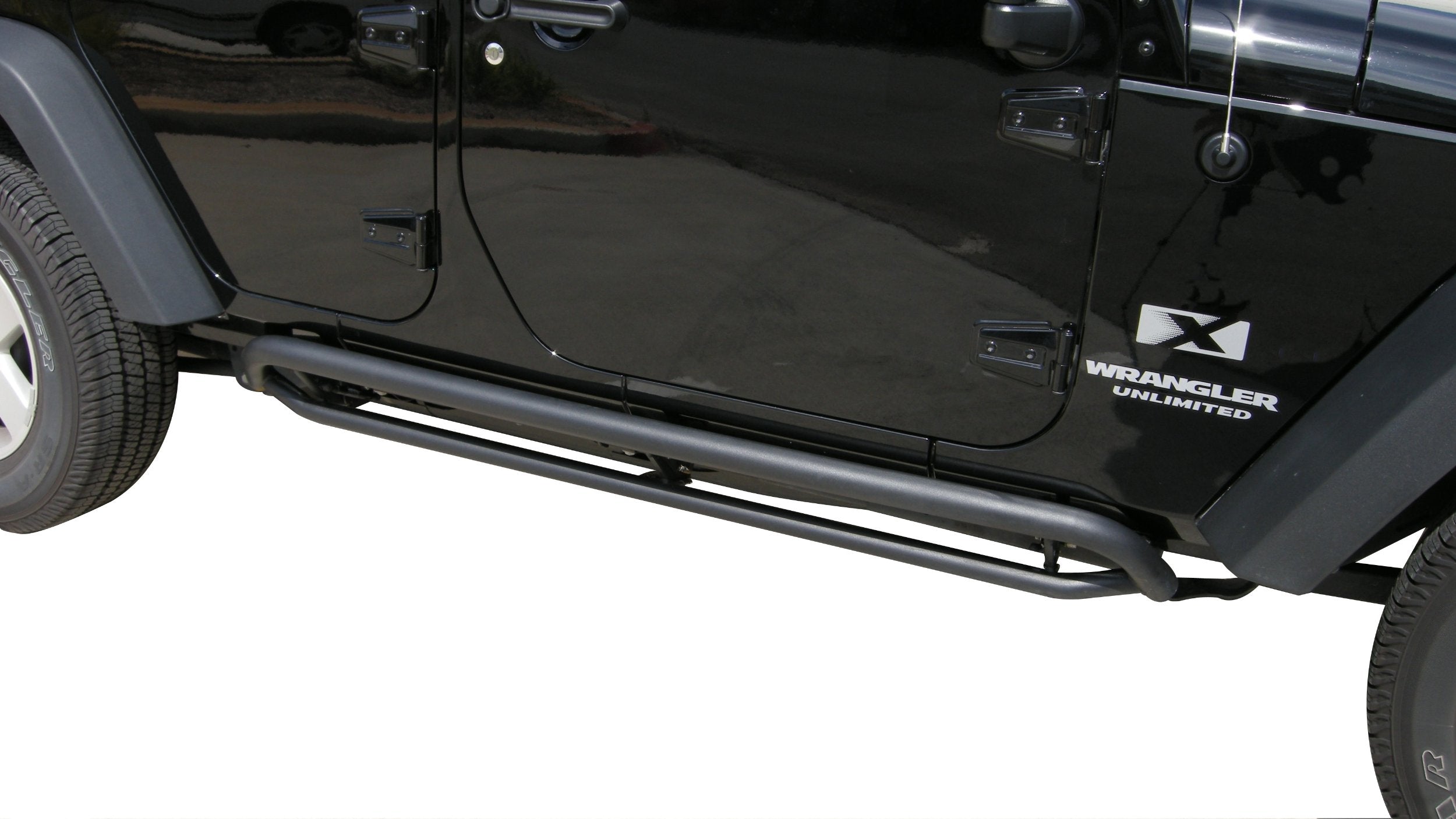 SRS Side Bar RAMPAGE PRODUCTS Retractable Rockguard Steps for Jeep Wrangler JK | Pair, Steel, Textured Black | 88732 | Fits 2007-2018 Jeep Wrangler JKU 4-Door