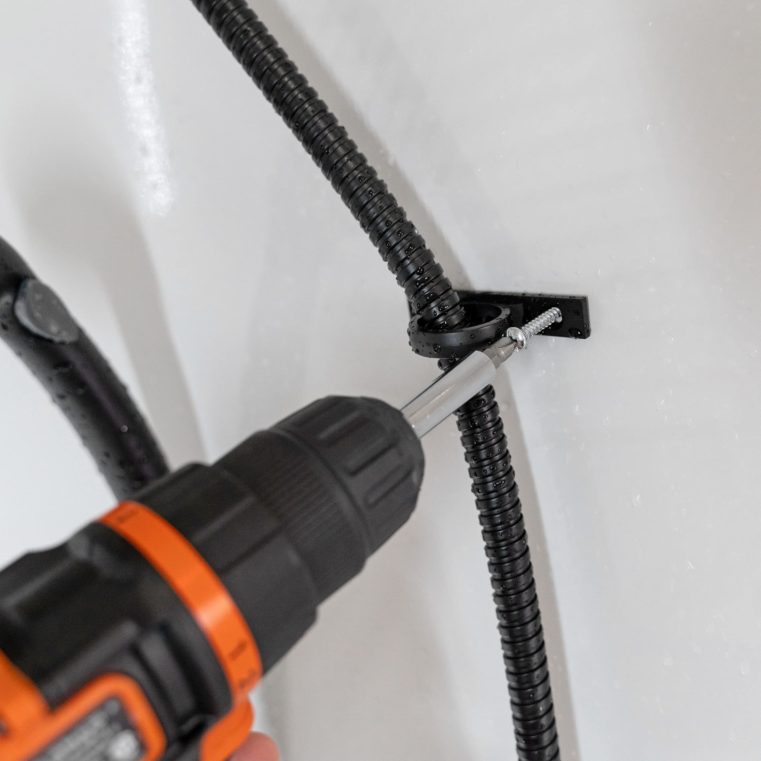 Dura Faucet RV Shower Hose Guide Ring DF-SA155-MB - Mounting Screws Included (Matte Black)
