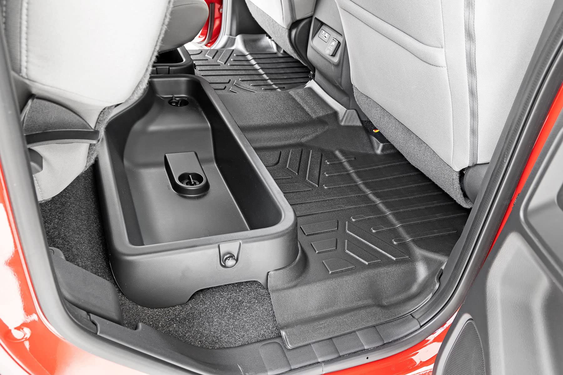 Rough Country Floor Mats All Weather for Nissan Frontier Crew Cab (2022-2025) - Non-Slip Waterproof Flexible Floor Mat, Front & Rear Set