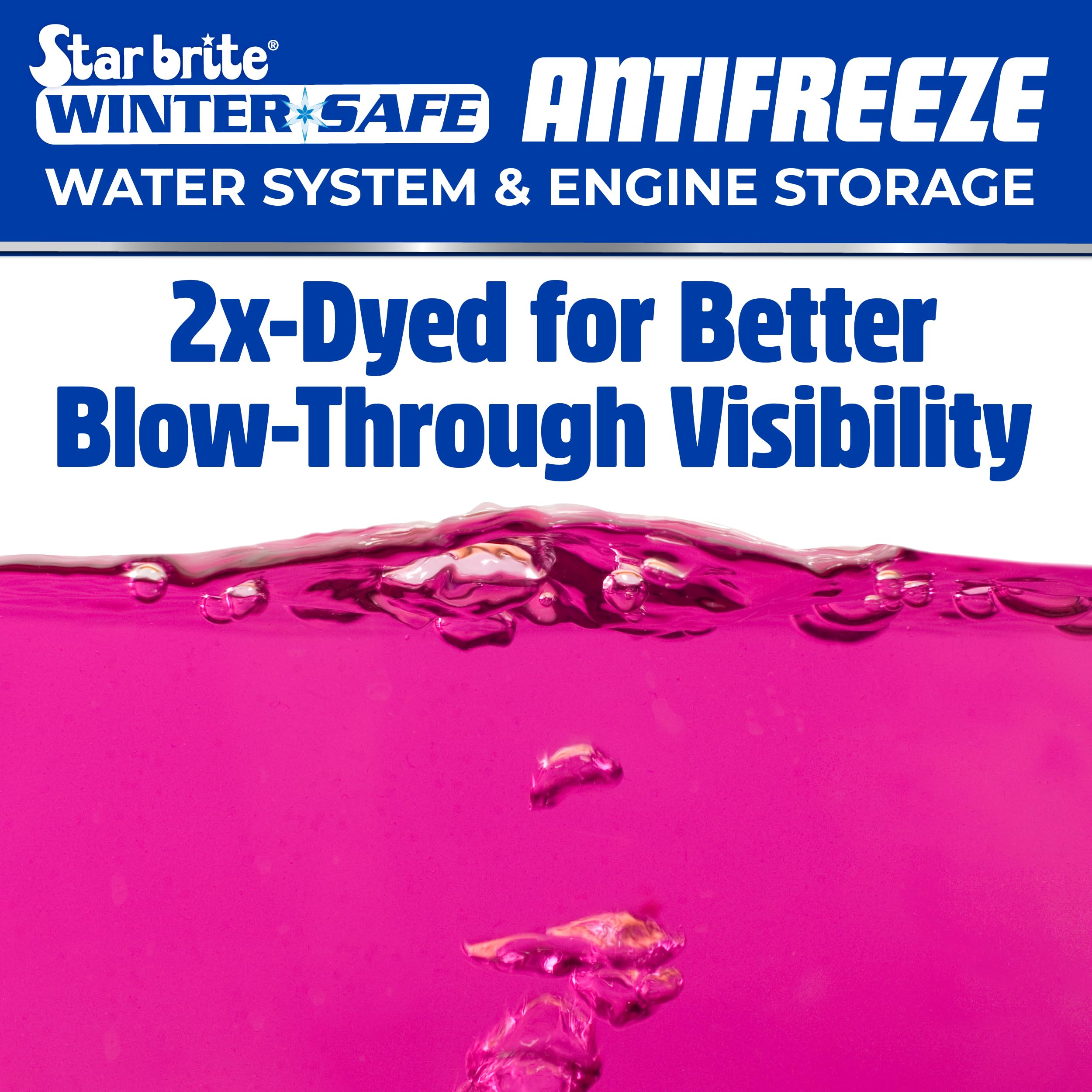 Non-Toxic STAR BRITE -50°F Winter Safe RV Marine Antifreeze, Water System and Engine Storage Solution, Ready-to-Use, Protects Down to -50 Degrees Fahrenheit