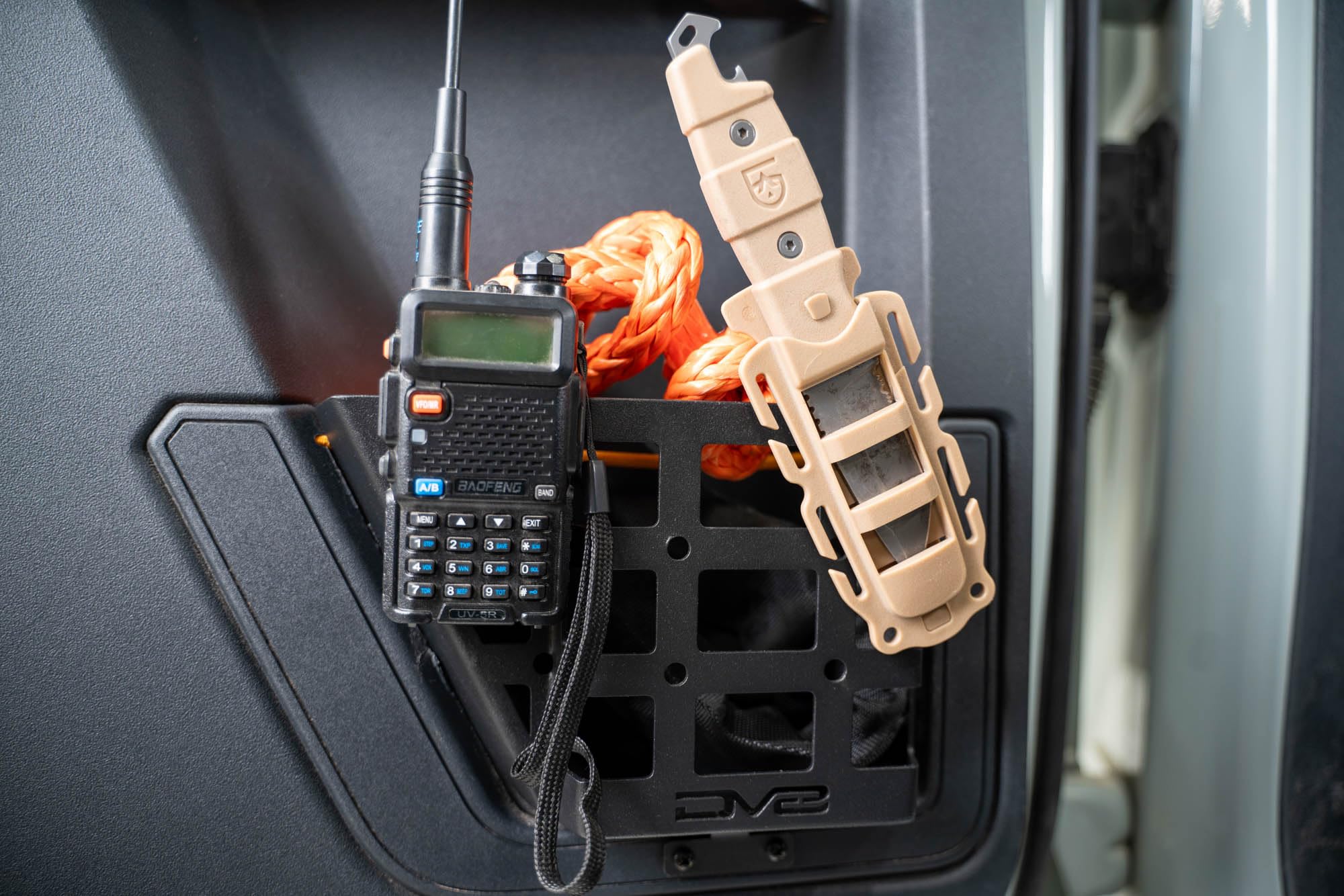 Rear Door Pocket Molle Panels DV8 Offroad for The 2021-2025 Ford Bronco 4-Door | Includes Rear Driver & Passenger Side Panels | Increased Door Pocket Storage | Uniquely Shaped to Fit a Water Bottle