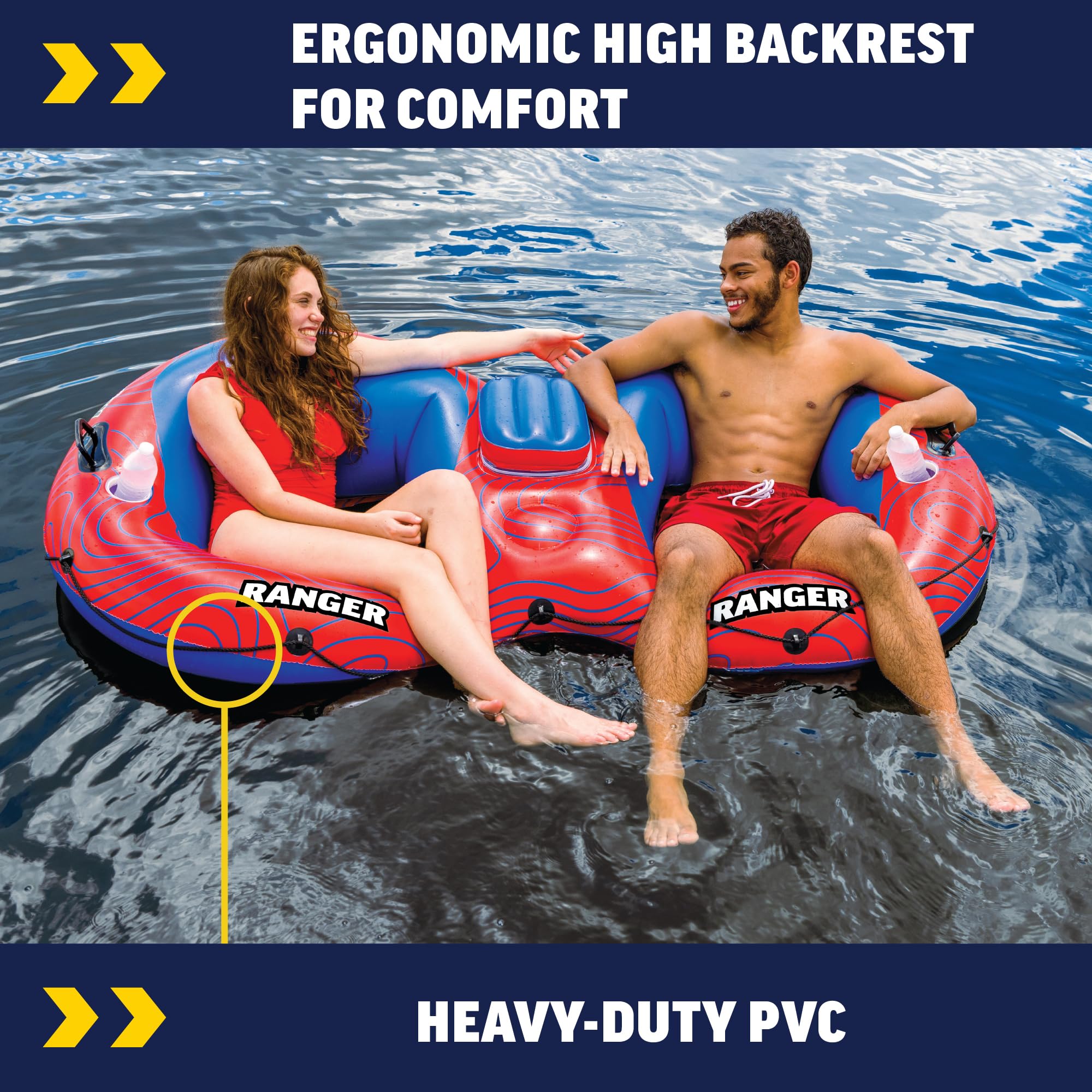Ranger 2 River Tube - Wow Sports - Comfortable Tube for Lake & River - Perfect Water Float for Outdoors