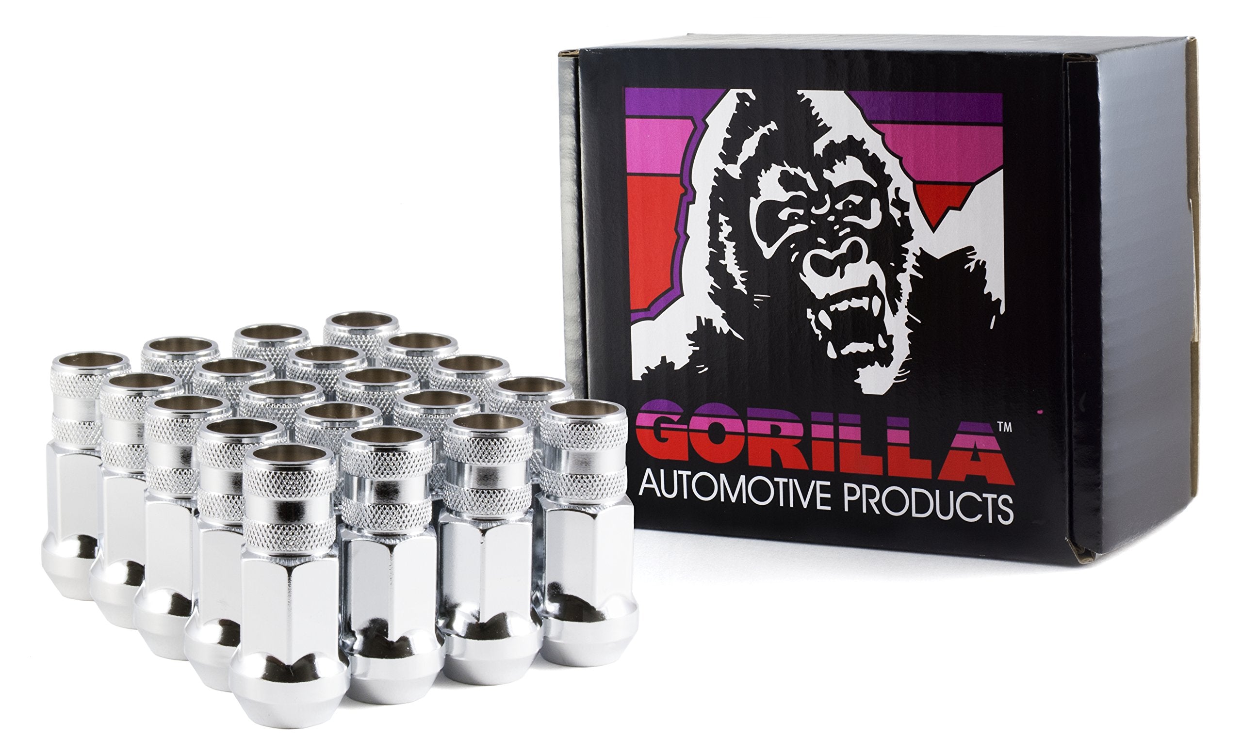 12mm x 1.50 Thread Size Gorilla Automotive Forged Steel Chrome Finish Open End Lug Nut, (Pack of 20)