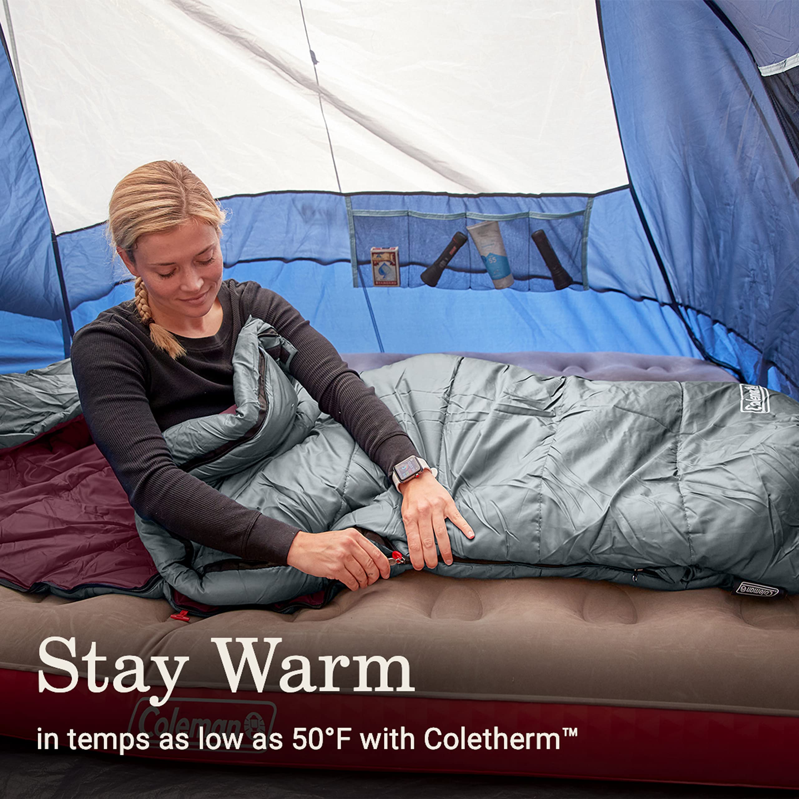 Tidelands 50° Coleman Big & Tall Mummy Sleeping Bag for Adults