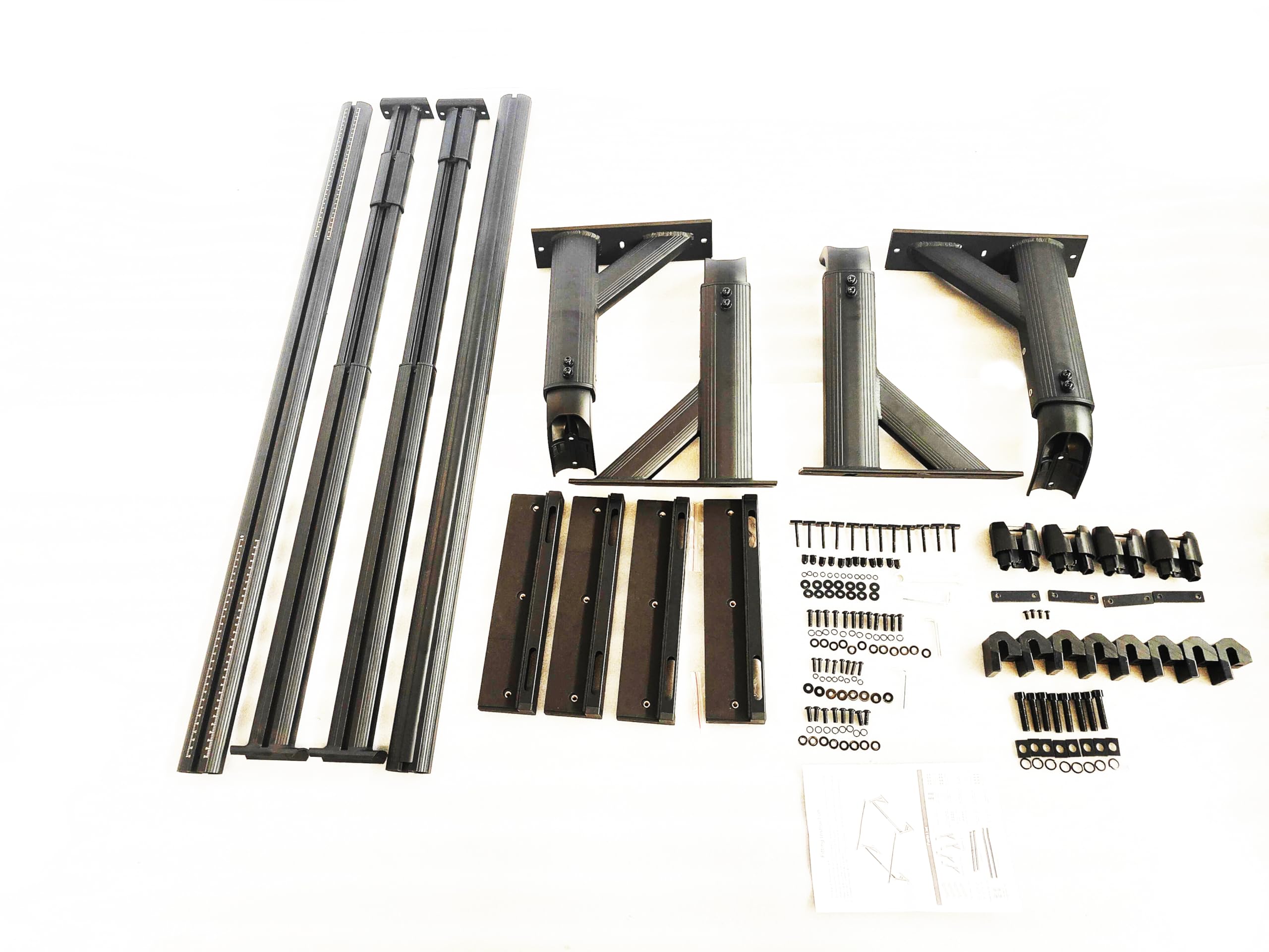 Adjustable Black Horse Spike Bed Rack & Cargo Platform Compatible with 2005-2024 GMC Sierra 1500/2500 HD/3500 HD, Chevy Silverado 1500/2500 HD/3500 HD, Ford F-150/F-550, Ram 1500/3500,Tundra,Titan.
