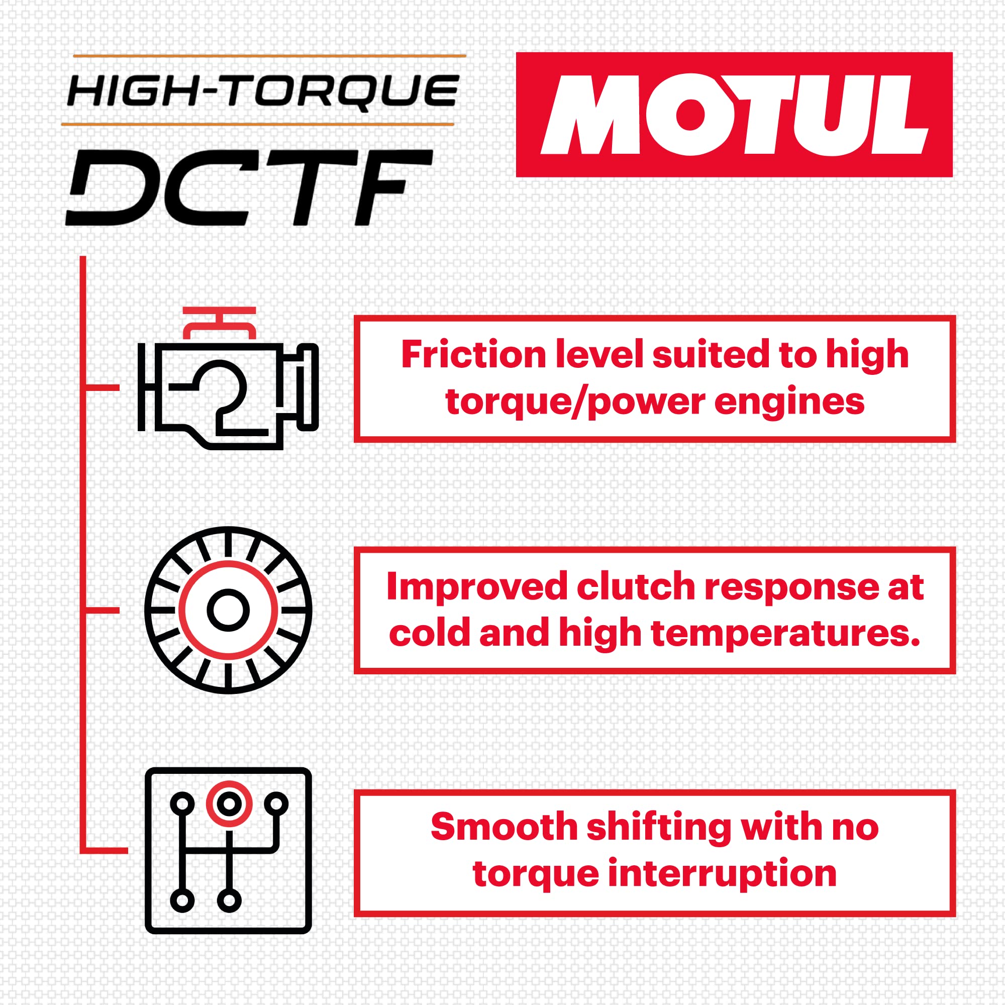 High-Torque Motul 110440 Dual Clutch Transmission Fluid DCTF High Performance Street and Race Gear Box Lubricant 1 Liter