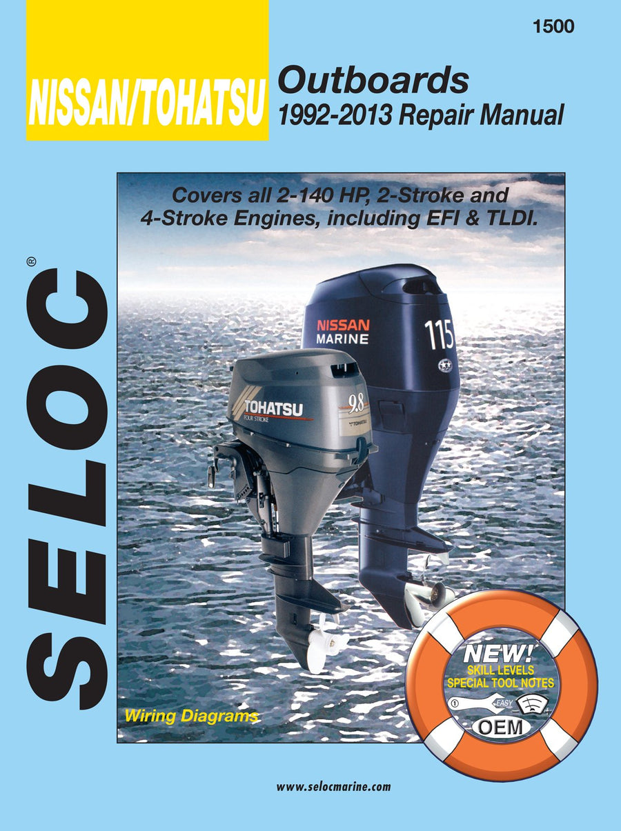 Sierra International 18-01500 Seloc Manual Nissan/Tohatsu Outboards Repair 1992-2013 2-140 HP 2 Stroke & 4 Stroke Engines Including EFI & Tldi
