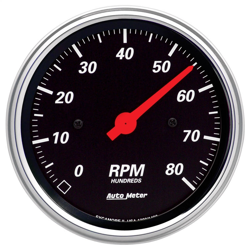 AUTO METER Designer Black Dash 1490 Electric Tachometer Chrome Bezel, 3.375 in.