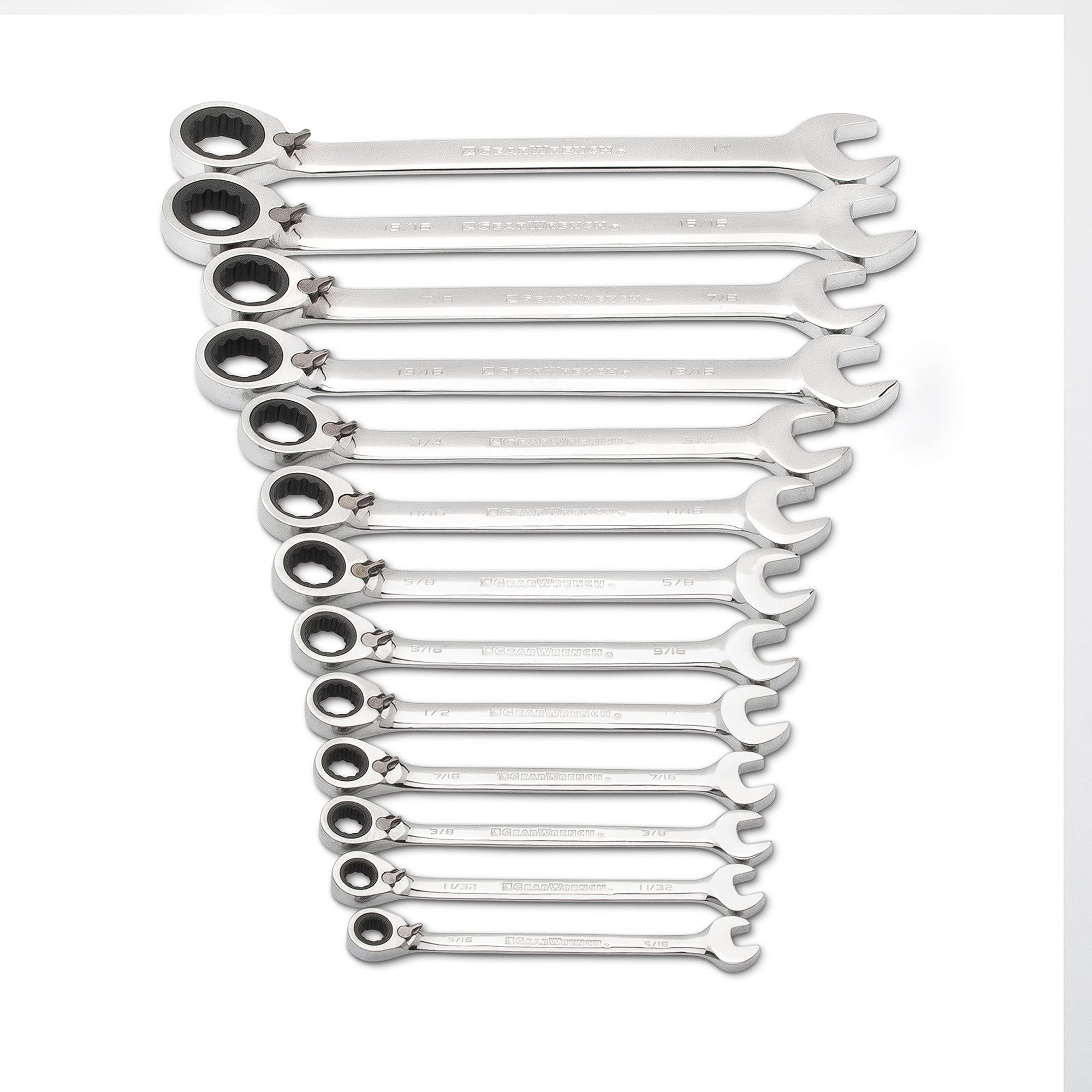 12 Pt. GEARWRENCH 13 Pc. Reversible Ratcheting Combination Wrench Set, SAE - 9509N