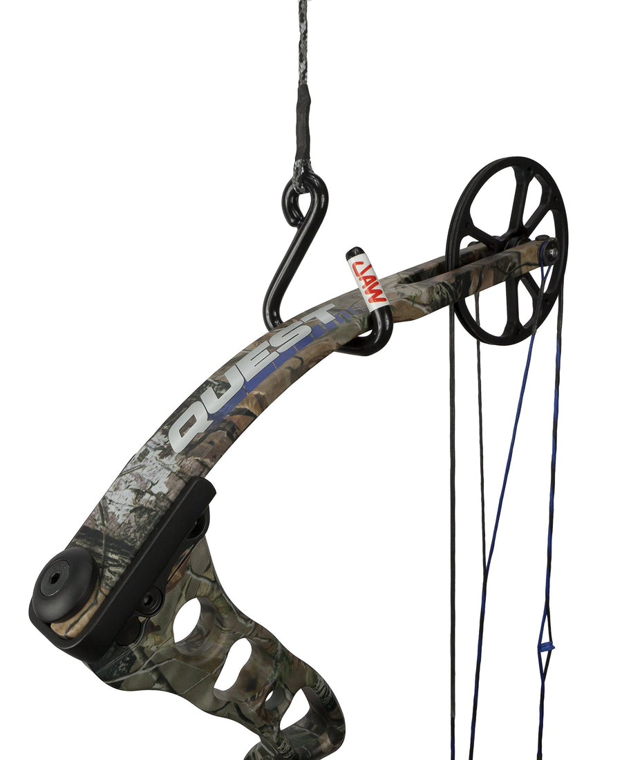 Hawk JAW Hook Hoist Rope | Weather Resistant Durable Hunting Treestand Reflective 35' Long Heavy-Duty Braided Poly-Rope with Rubber Coated Hook | 75 LBS Weight Capacity