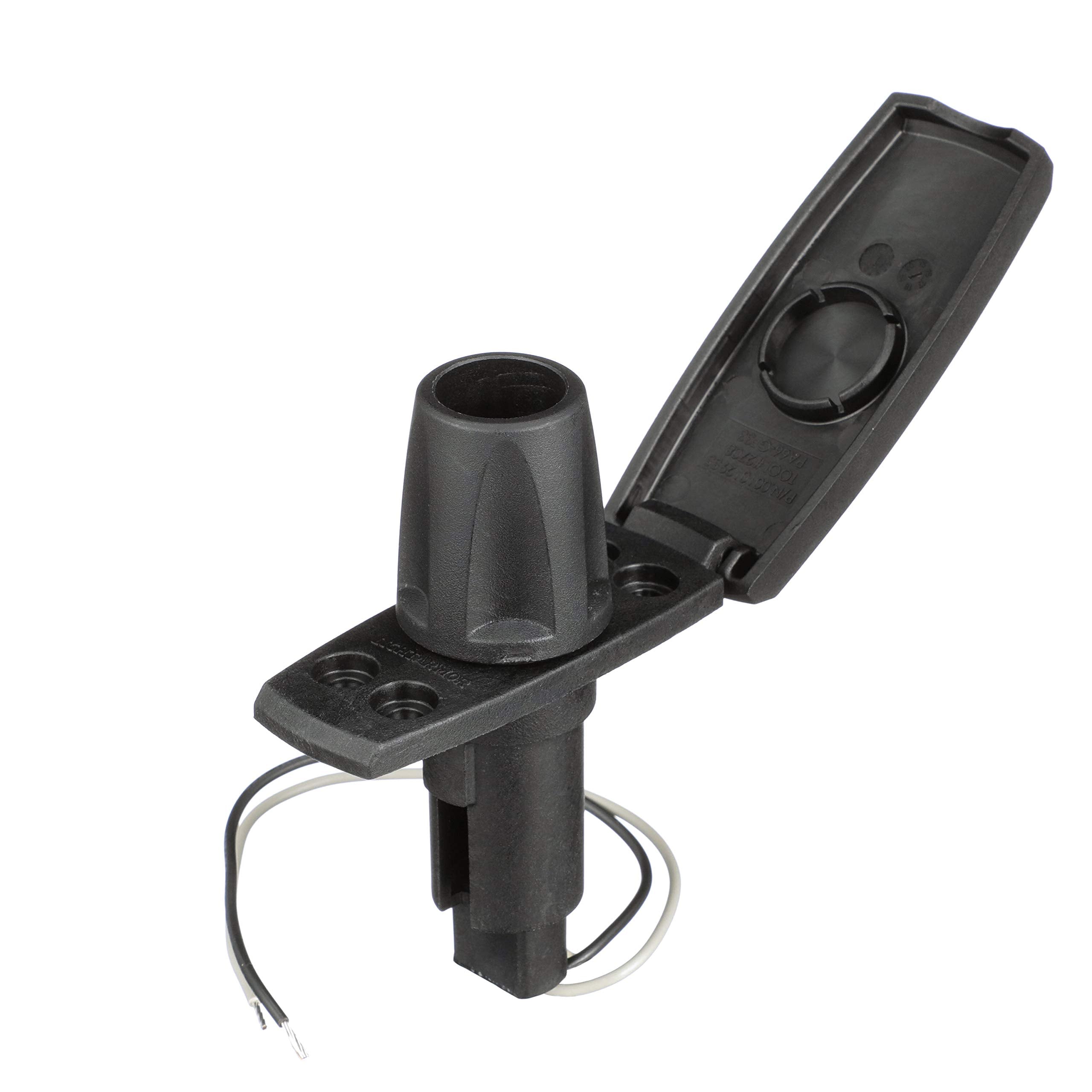 LightArmor™ 910V Series Attwood Rectangle Plug-in Light Base — for All-Around Pole Light, 2-Pin, Black Composite Cover