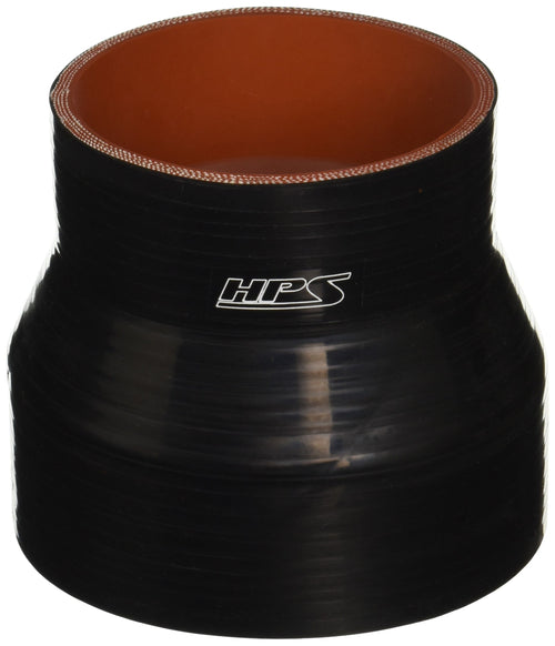 HPS Silicone High Temperature HTSR-350-450-L4-BLK 4-ply Reinforced Reducer Coupler Hose, 40 PSI Maximum Pressure, 4" Length, 3-1/2" > 4-1/2" ID, Black