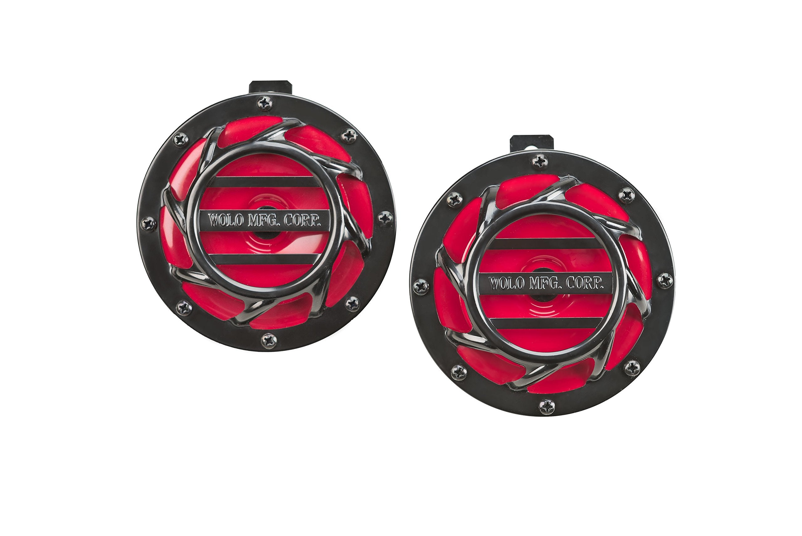 Sonic Blast Wolo (308-2T) Red and Black Painted Horns - 12 Volt, Low and High Tone