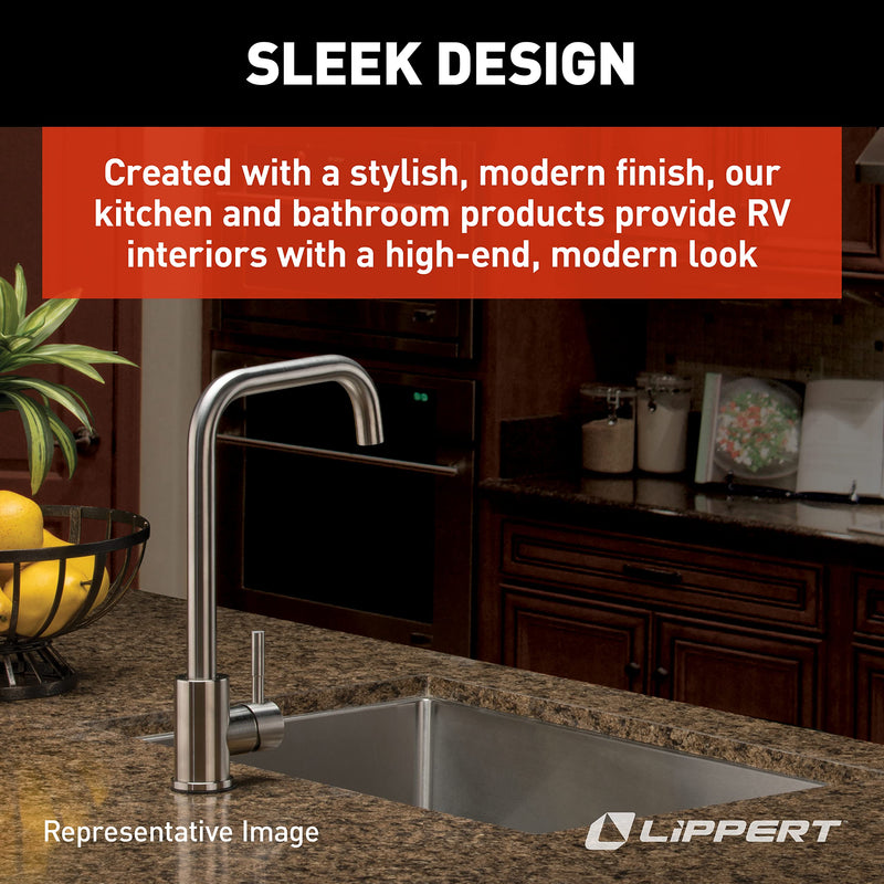 Square Gooseneck Kitchen Faucet Flow Max for RVs and Residential