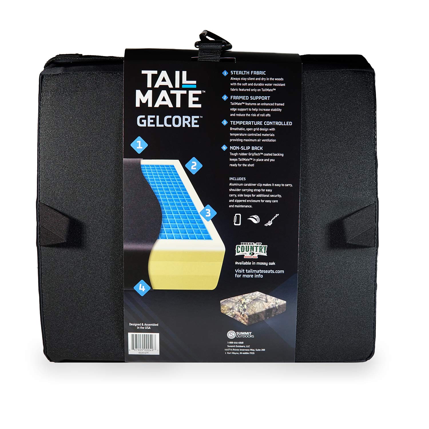 Gelcore Tail Mate Premium Seat Cushion – Non-Slip Gel Seat Cushion for Office Chairs, Car Seats, and More, Sciatica and Back Pain Relief