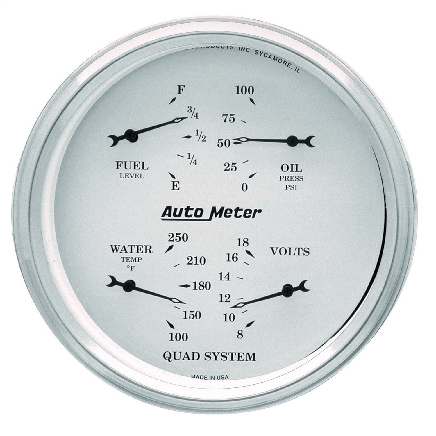 Auto Meter Old TYME 1619 White Quad Gauge