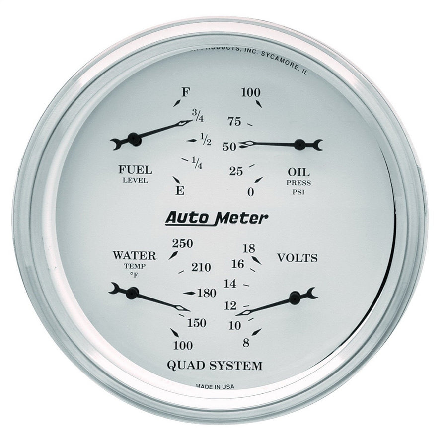 Auto Meter Old TYME 1619 White Quad Gauge