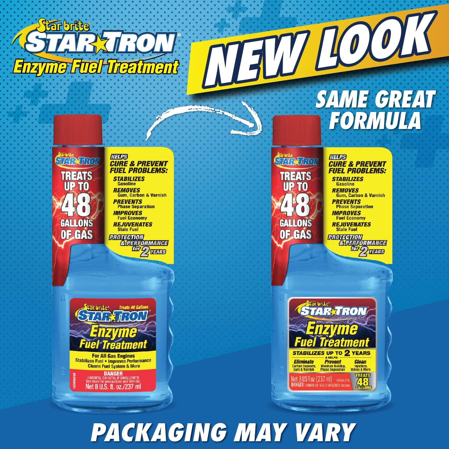 Star Tron Enzyme Fuel Treatment - Small Engine Formula – Gas Additive Rejuvenates & Stabilizes Old Gasoline - Cures Ethanol Problems & Prevents - 8 OZ (14308)