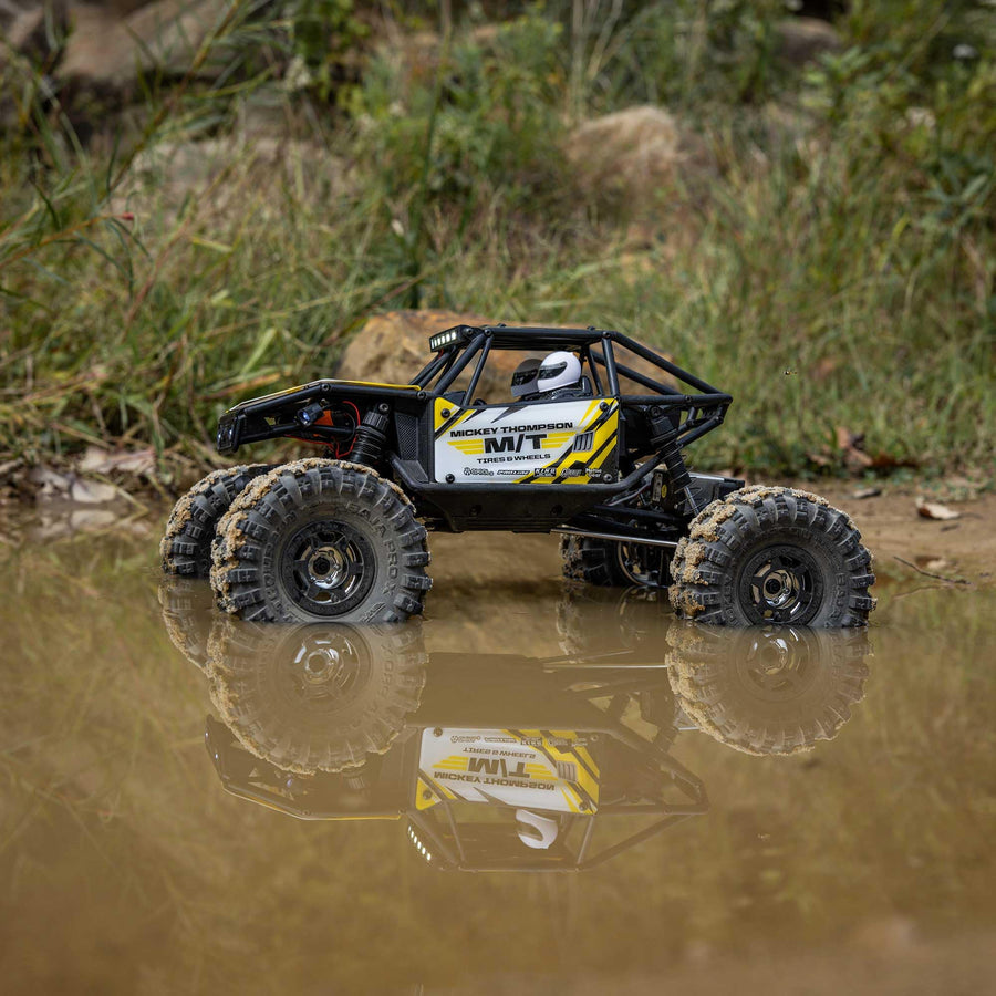 Axial RC Truck 4WS UTB18 Capra 1/18th 4x4 RTR (Comes with Everything Needed to Run), Yellow, AXI-1750T2