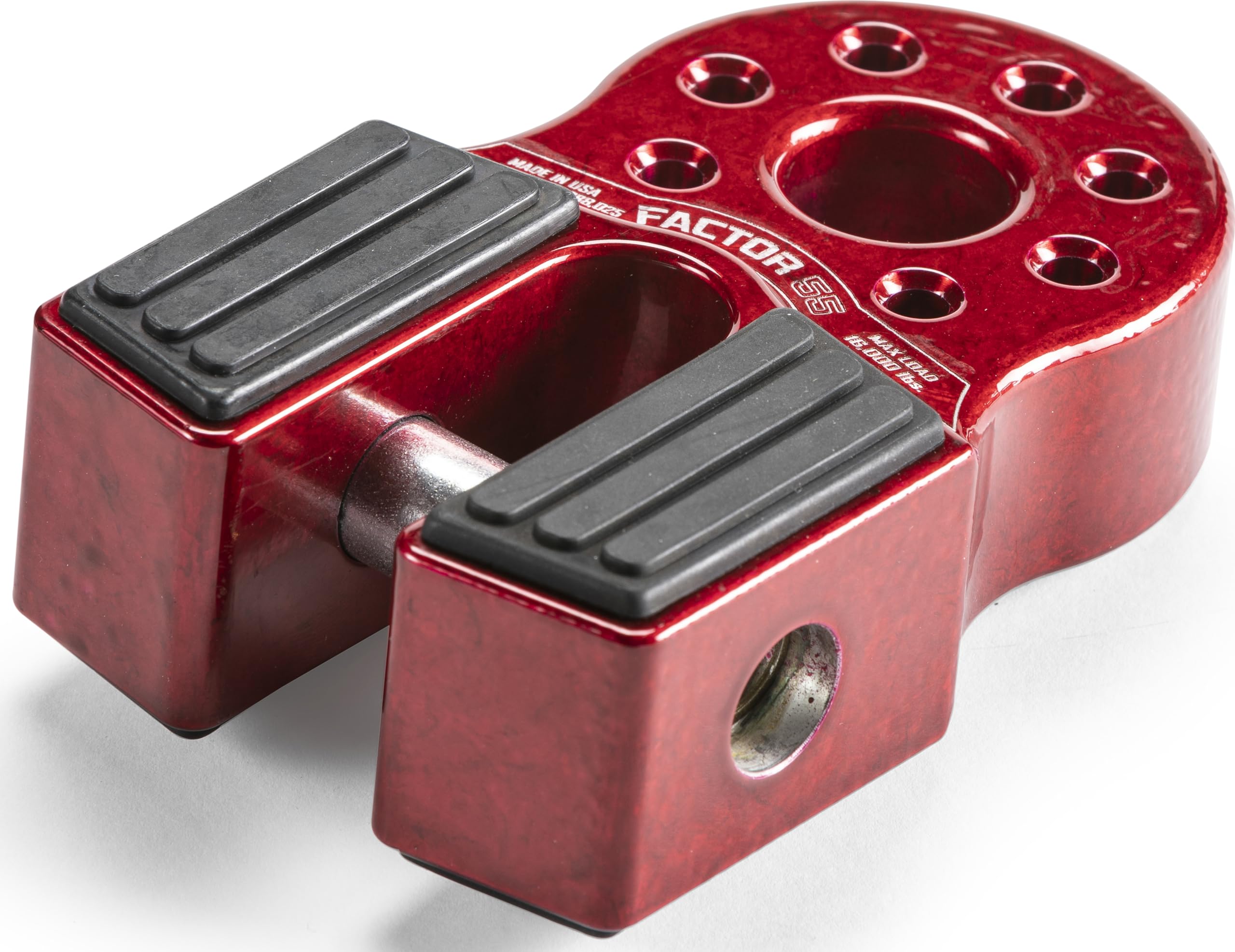 Flatlink Factor 55 Winch Shackle Mount, Designed for use Steel or Synthetic Ropes up to 6,000 lbs - Red