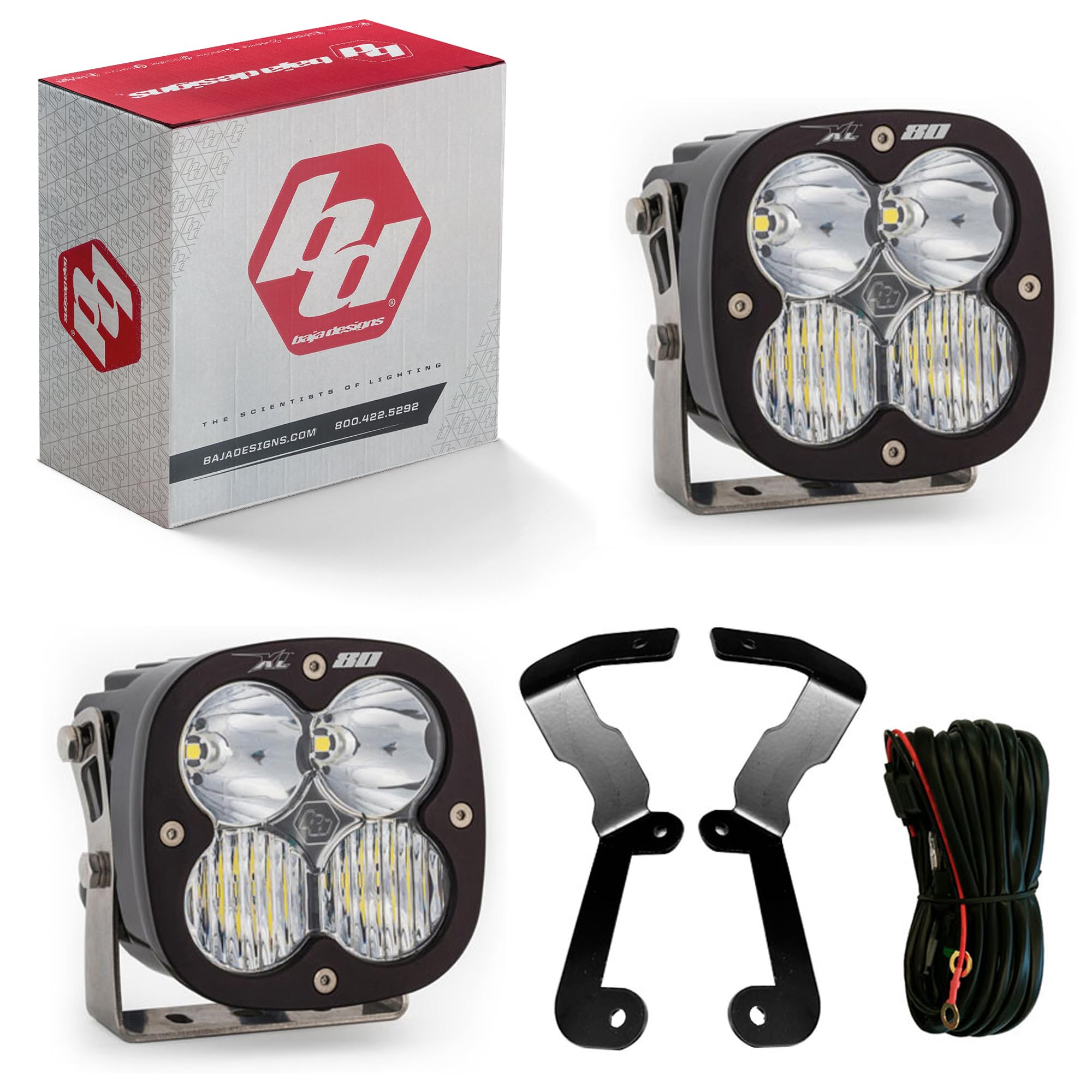 Baja Designs A-Pillar Light Kit XL80 LED for GMC Sierra 1500 Truck - 2 PCS LED with Wiring Harness