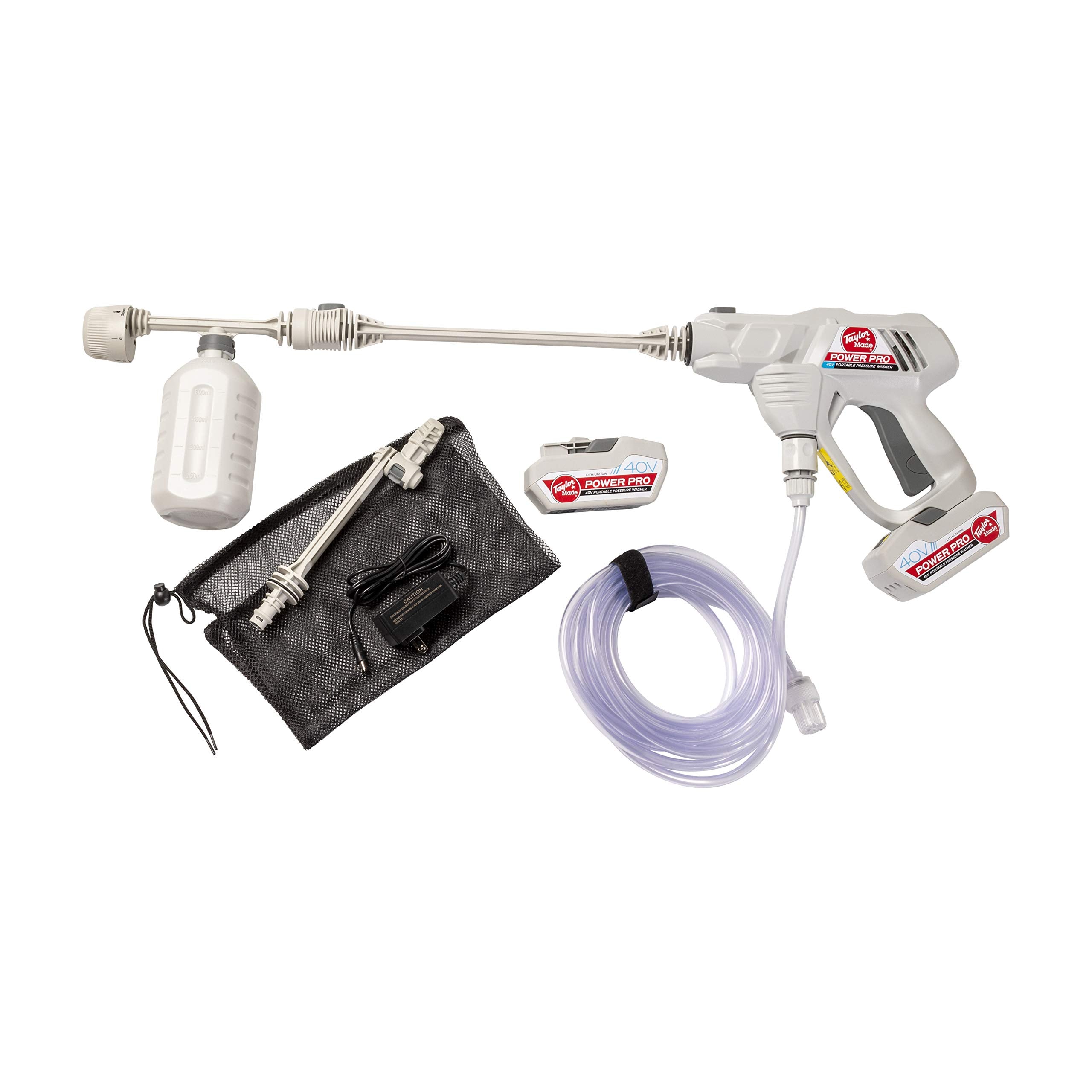 Power Pro Taylor Made 40V Power Washer — 520 Max PSI with Adjustable Pressure Settings - Long and Rotatable Nozzle, 6-in-1 Spray Attachment and (2) 40V Lithium Ion Batteries Included - 2020212913