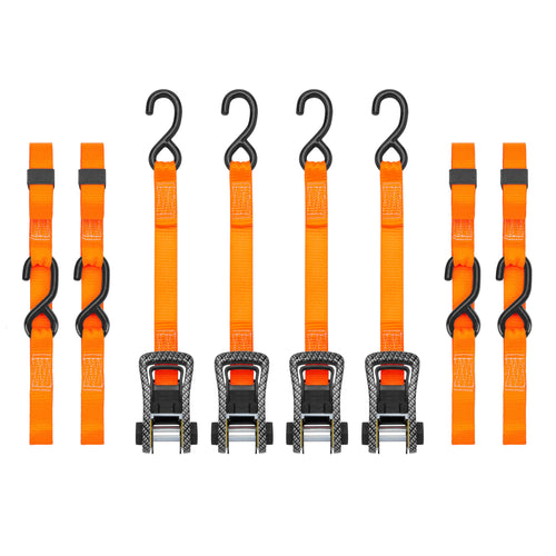 CarbonX Ratchet Tie Downs SMARTSTRAPS - 249 14' 3000lb 4 Pk