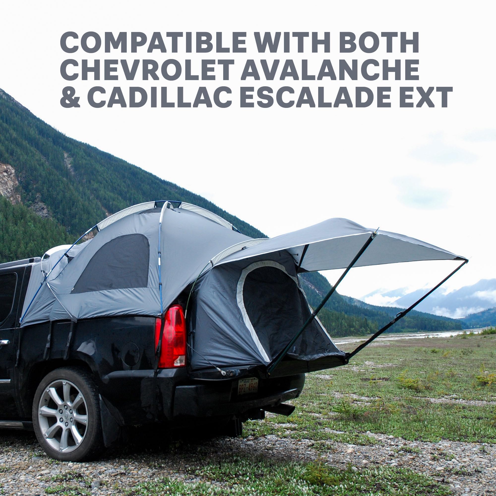 Chevy Avalanche Napier Truck Tent | Pickup Truck Bed Camping Tent | Full Rainfly for Water Protection | Sturdy and Spacious 2-Person Truck Tent | Easy 15 Minute Setup | Grey | Model 99949