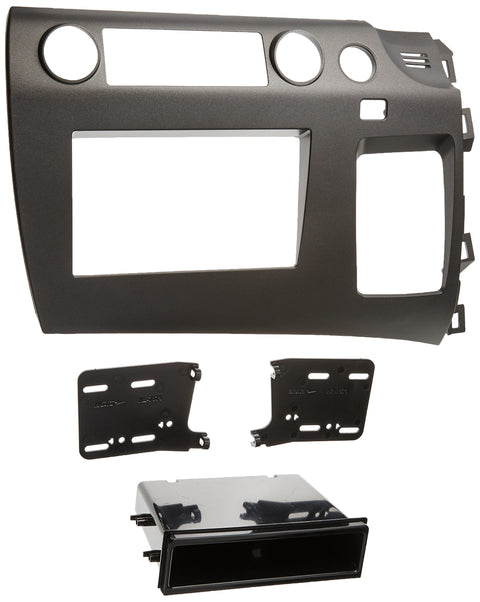 Metra Electronics 99-7871 Installation Kit for Single DIN/Double DIN 2006-2009 Honda Civic Vehicles Charcoal Grey