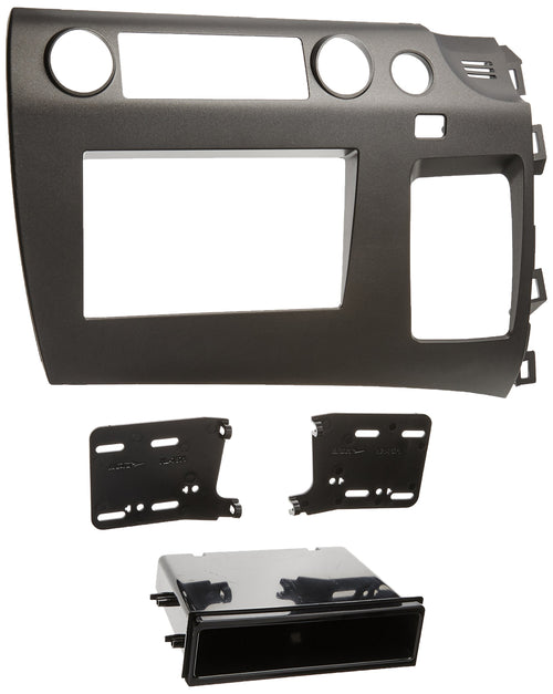 Metra Electronics 99-7871 Installation Kit for Single DIN/Double DIN 2006-2009 Honda Civic Vehicles Charcoal Grey