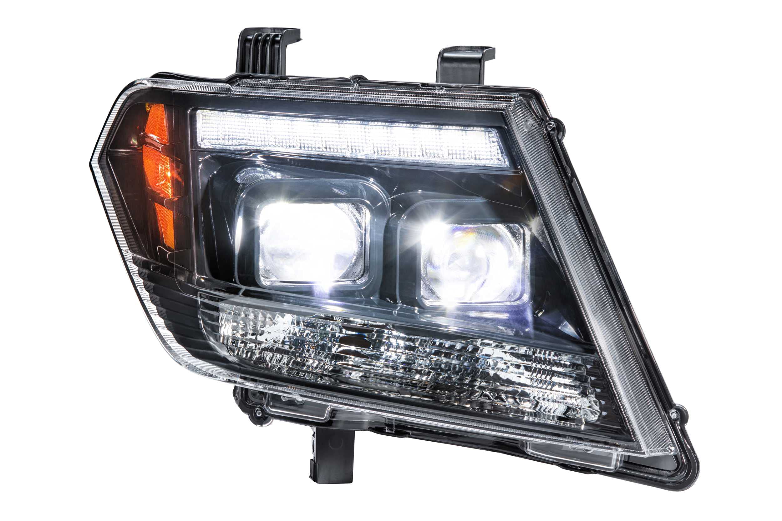 Morimoto XB LED Headlight Housing Upgrade, Fits 2009-2019 Nissan Frontier, Plug and Play Replacement, DOT Approved Assembly with LED Headlights (High/Low), DRLs, & UV Coated Lenses (1x LF475)