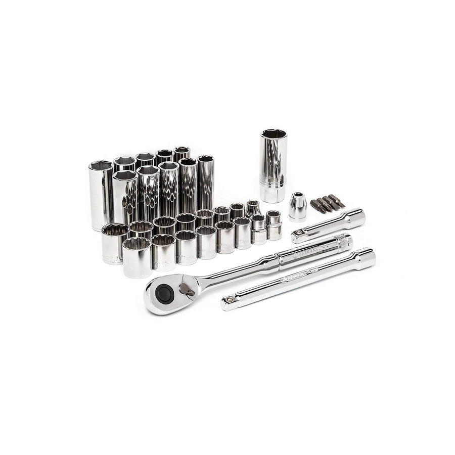 Crescent 35 Piece 6 and 12 Point 3/8" Drive Standard & Deep SAE/Metric Mechanics Tool Set - CTK35