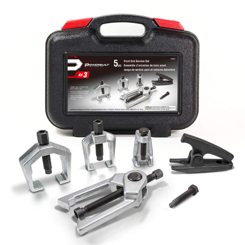 Powerbuilt Vehicle Service Kit Front End, Tie Rod End Puller, Car and Truck Ball Joint Remover, Pitman Arm Puller, Tie Rod Removal Tool for Suspension Maintenance - 648626