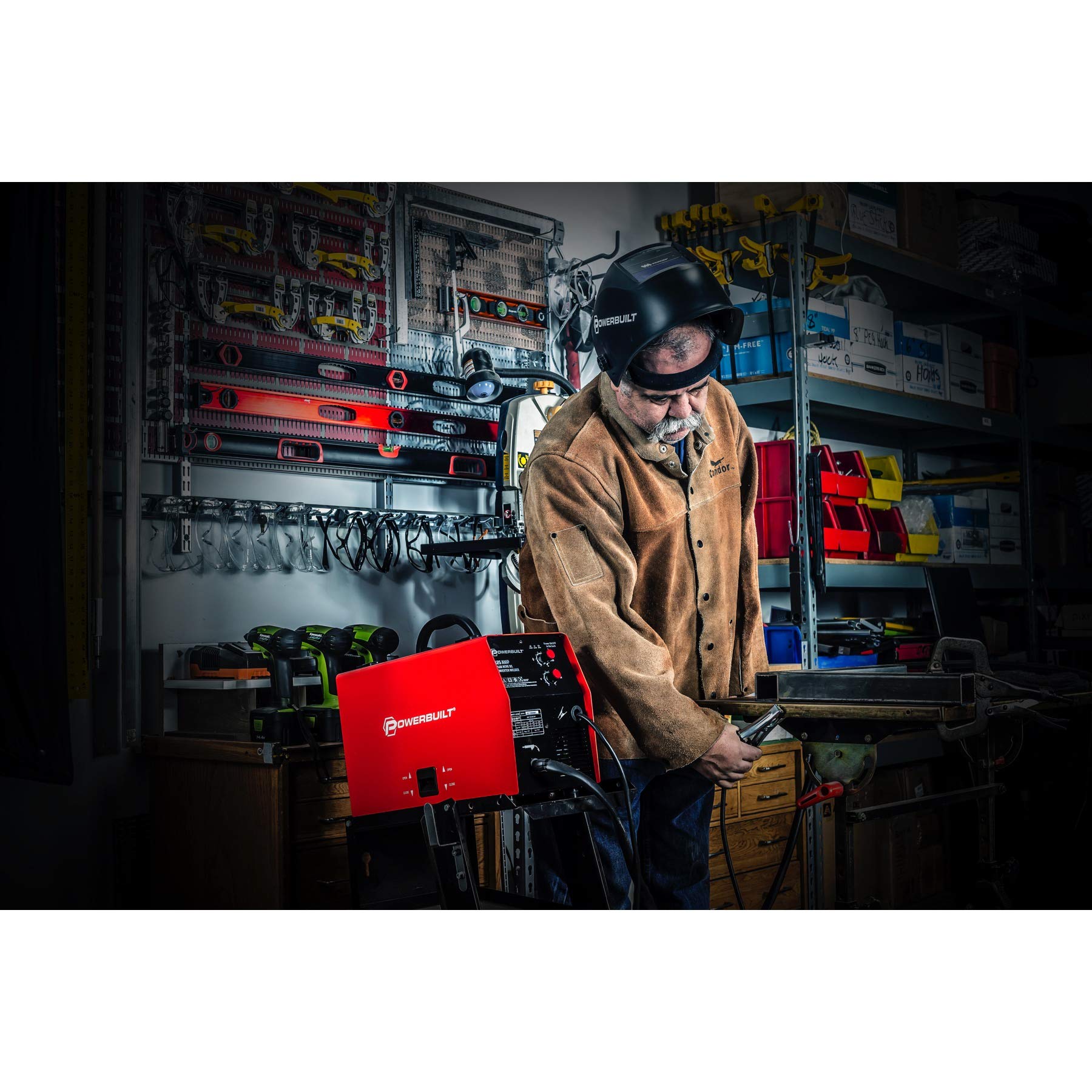 90 Amp Powerbuilt Wire Feed IGBT Inverter Welder, Power Equip & Access, Power Tools & Access, Welding Kits (240131), Red