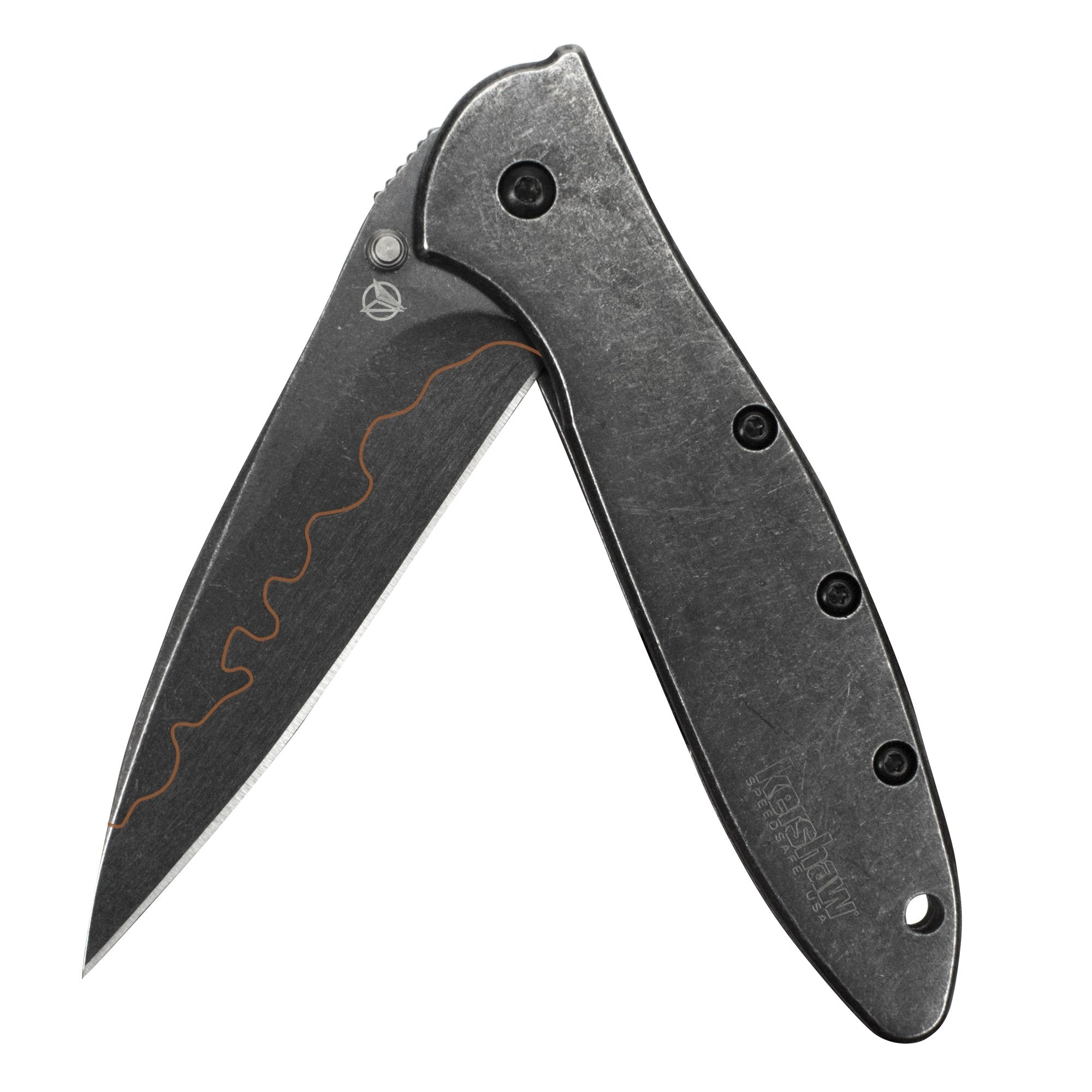 Kershaw Pocket Knife Leek, 3 Inch Composite Blackwash Blade 1660CBBW