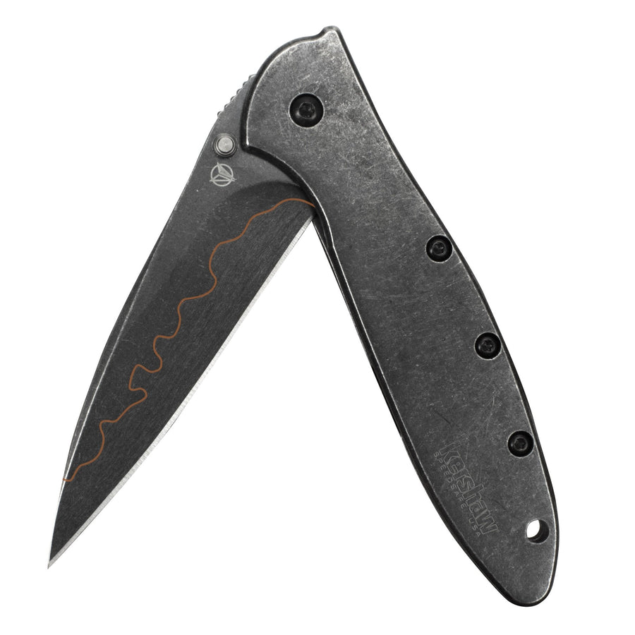 Kershaw Pocket Knife Leek, 3 Inch Composite Blackwash Blade 1660CBBW