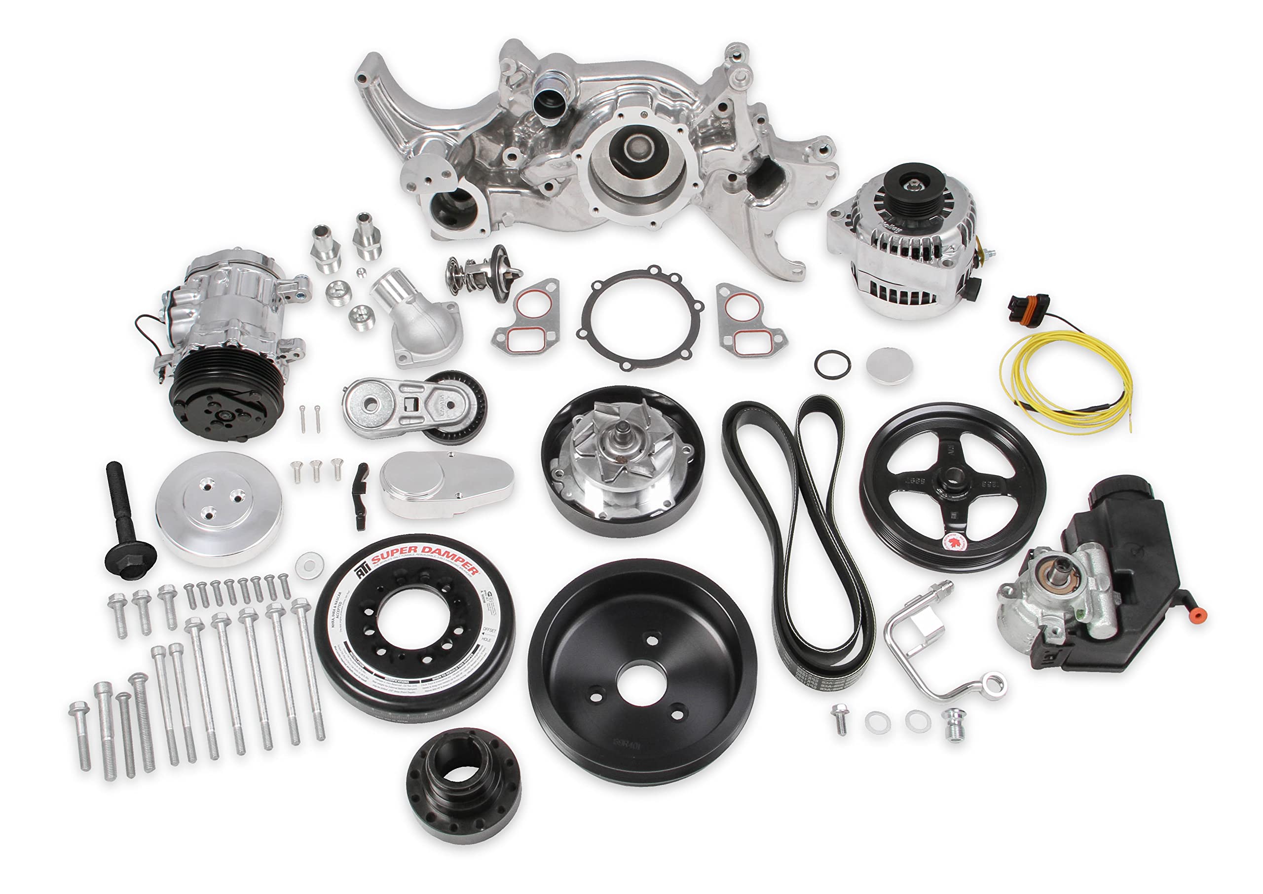 Premium Polished Holley 20-190P Mid-Mount LS7 Complete Accessory System