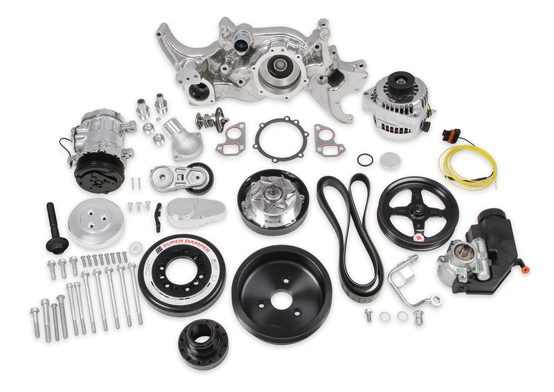 Premium Polished Holley 20-190P Mid-Mount LS7 Complete Accessory System