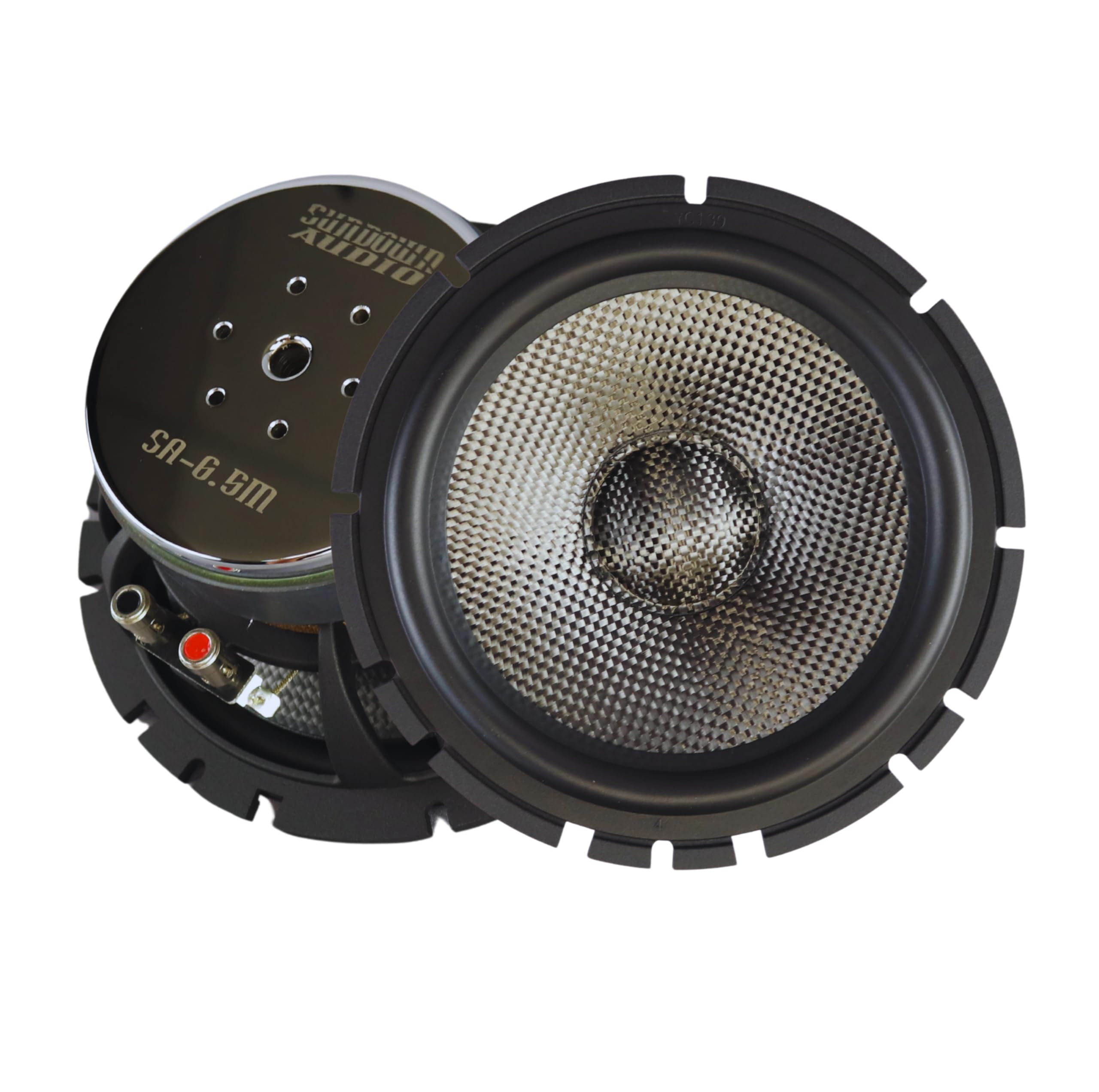 SA-Series 6.5-inch SA-6.5M Full Range Car Audio Speakers (Pair) – 30W RMS, Deep Low-End Extension, Coated Paper Cone, Slim 1.91" Depth, Easy Mount, Includes Metal Grille