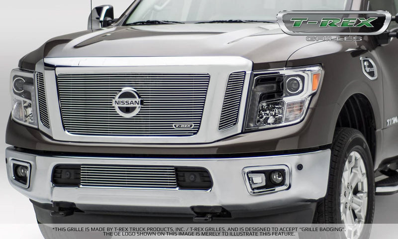 2016-2019 Titan T-Rex Grilles Billet Grille, Polished, 3 Pc, Insert, Fits Vehicles with Camera - PN #20785