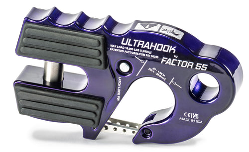Ultrahook Winch Hook Factor 55 Closed System Shackle Max Load 16,000 lbs ULT Strength Shackle Pin Mount 48,000 lbs Offroad 4x4 Adventure – Purple