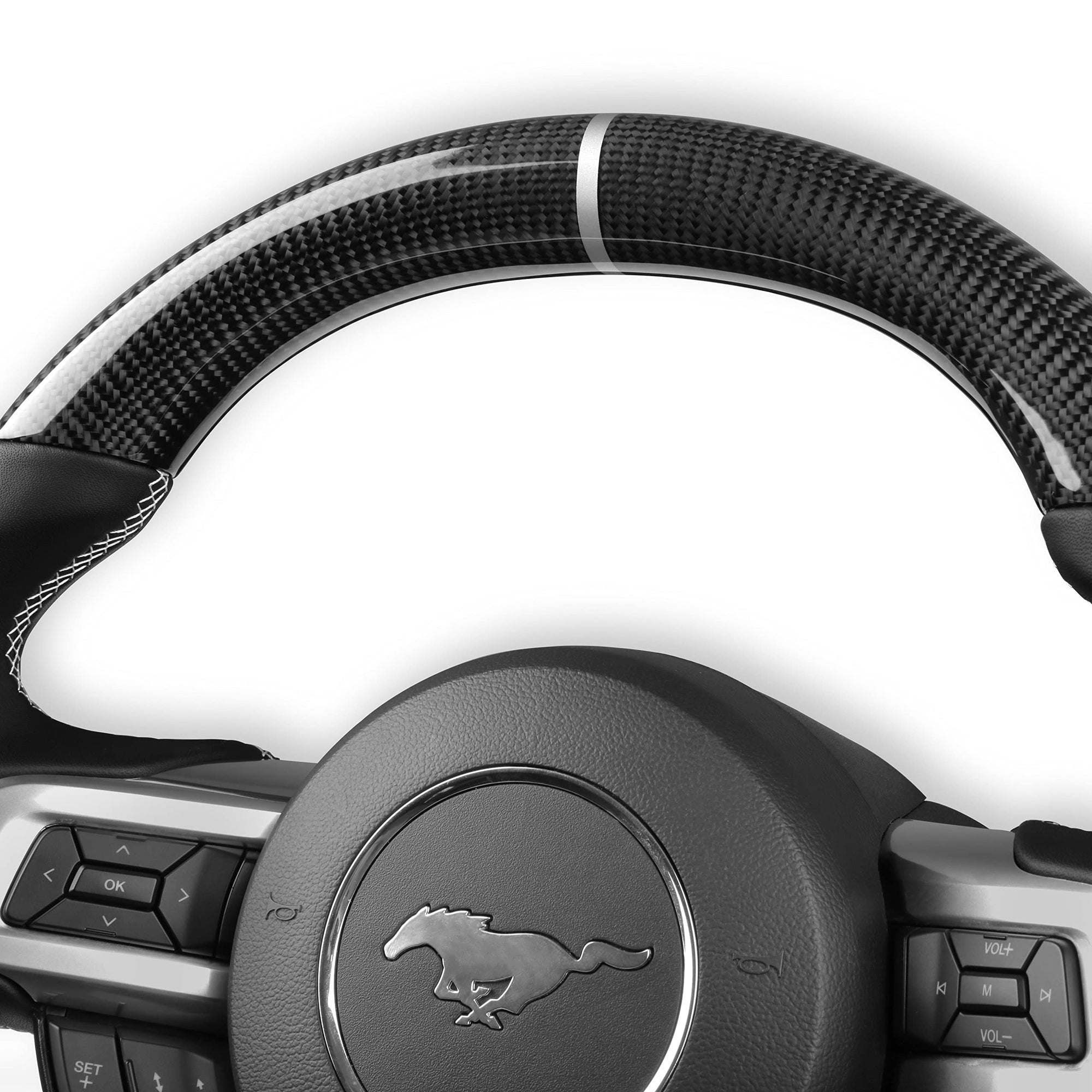 Steering Wheel Rekudo RK950-05 - Carbon Fiber with Leather Grips