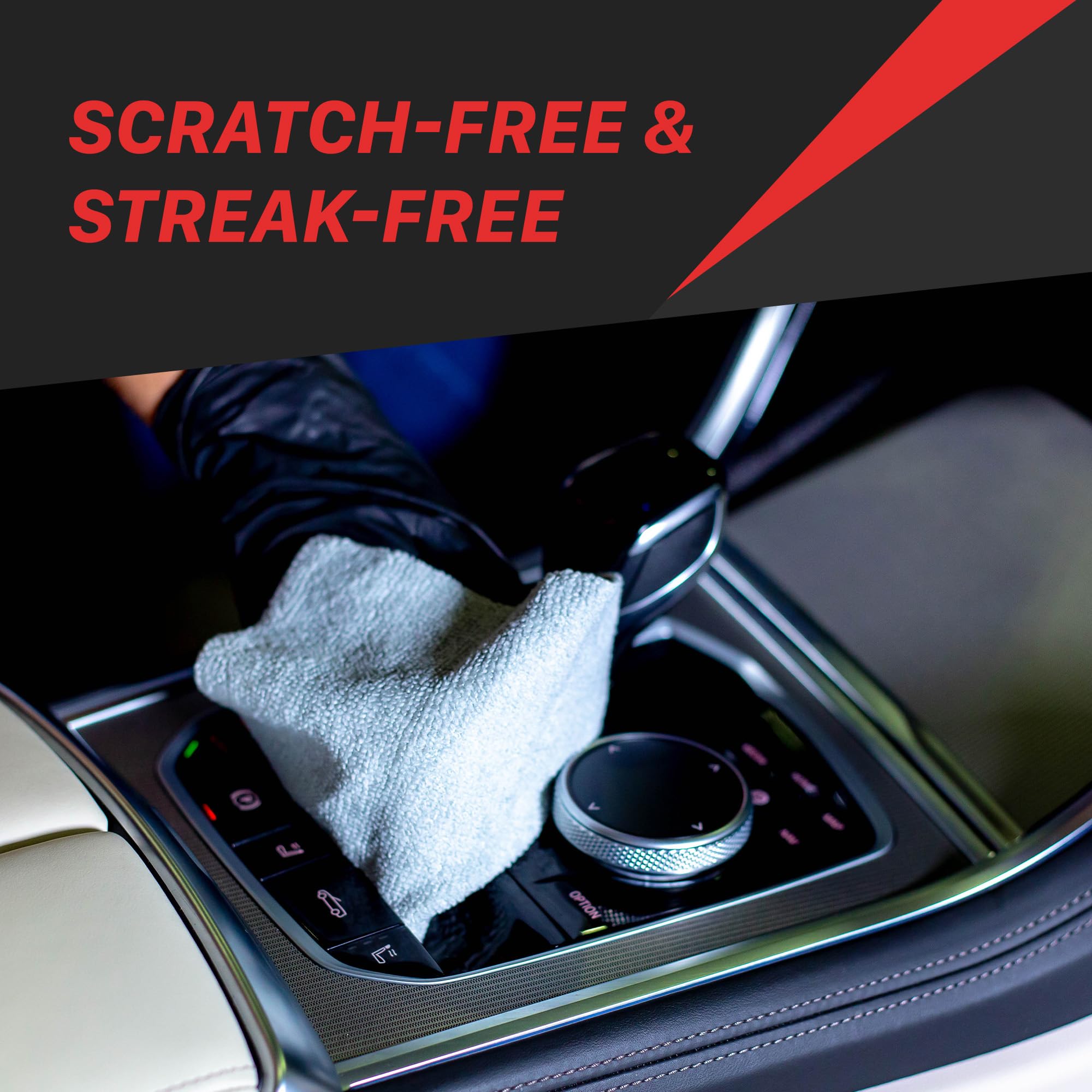 Microfiber Detailing Towels Maxshine | 20-Pack, Grey, 12"x12", 180GSM | Lint-Free, Streak-Free, Machine Washable | Dispenser Box for Car, Home, Auto Detailing