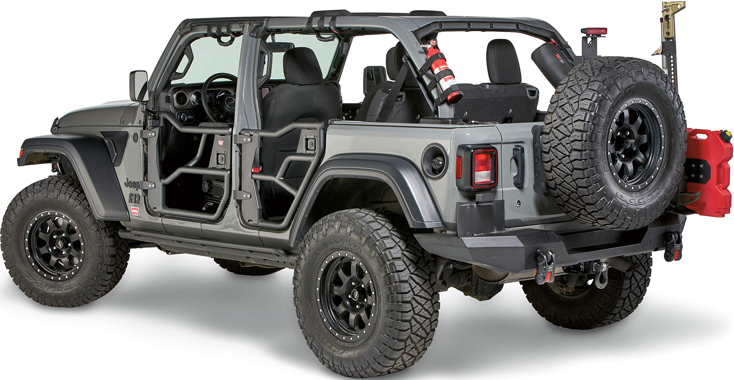 Jeep Wrangler JL WARN 103102 Elite Rear Tube Doors, Pair