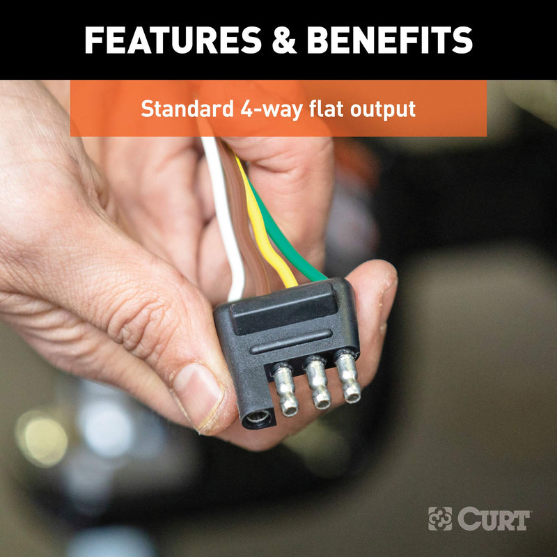 CURT 4-Pin Flat Wiring Harness for Rewiring Trailer, Includes 20-Foot Wires 57220