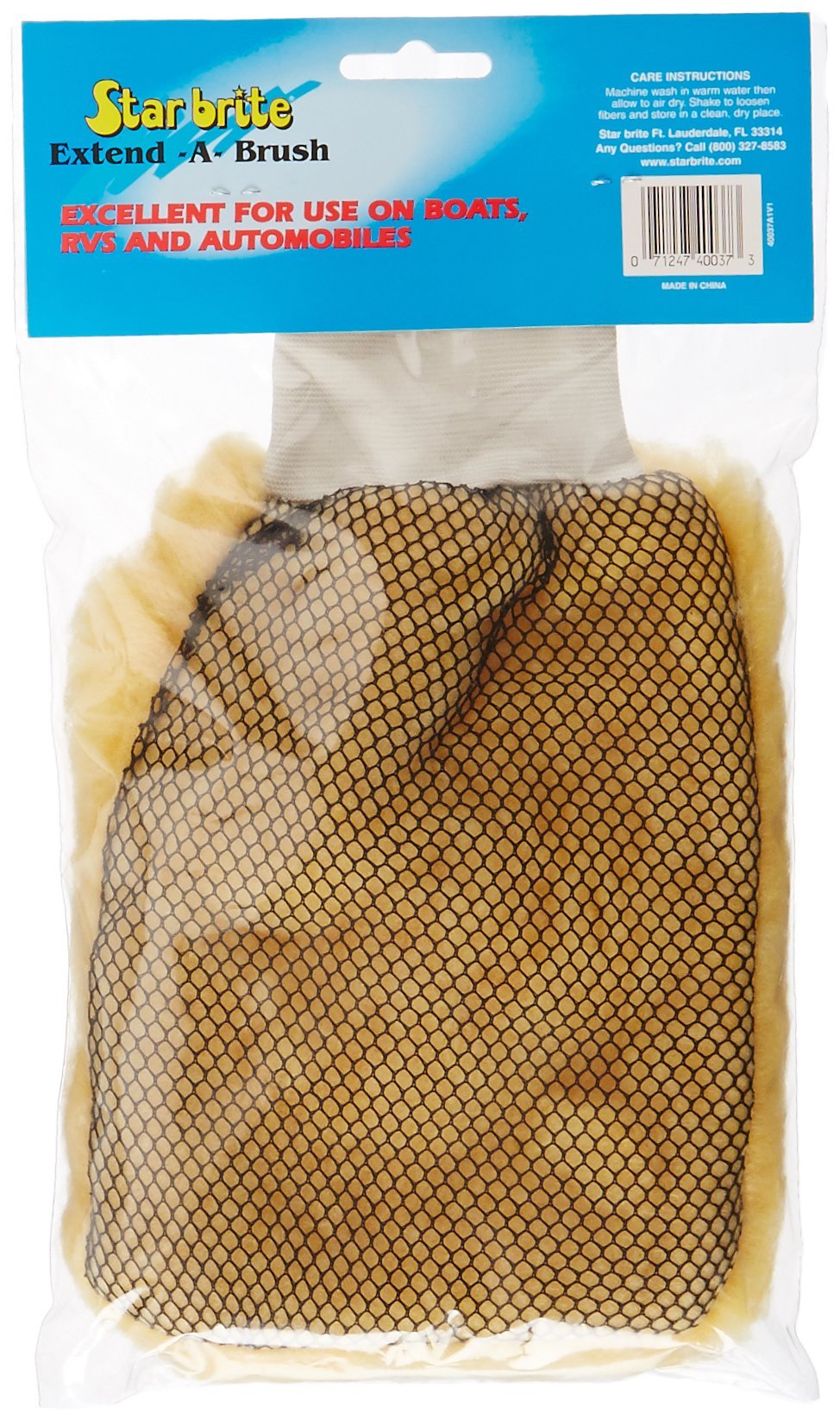 Wool Wash Mitt STAR BRITE with Mesh Fibers for Boat & Car Cleaning (040037)